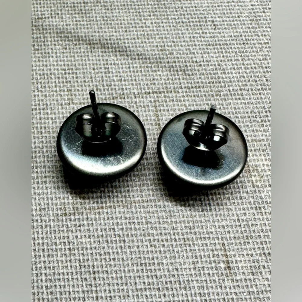New Black Rotary Dial Phone Retro Telephone Style Stud Earrings - 0.50”